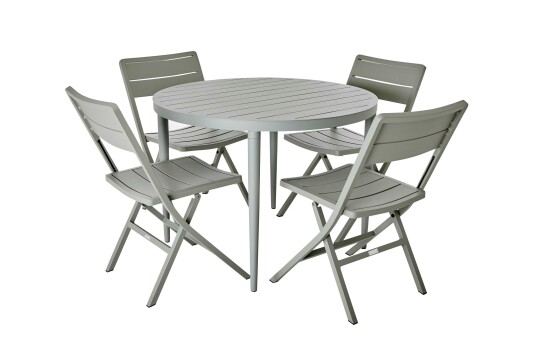 Brafab Bigby & Wilkie spisegruppe Dusty green 4 klappstoler & bord 100 cm