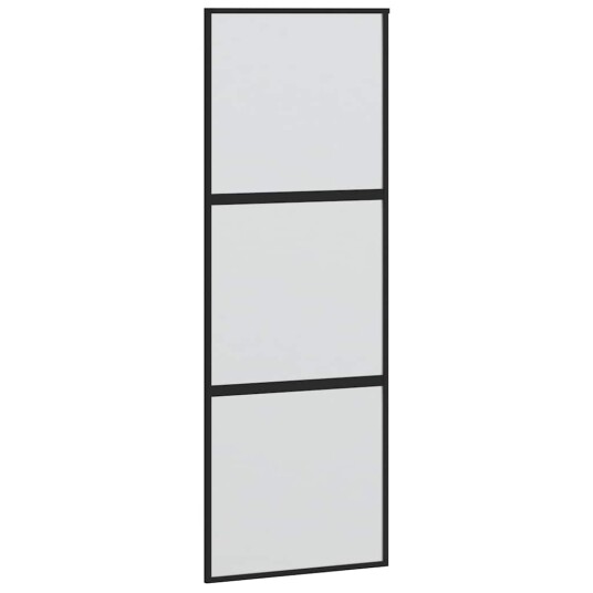 vidaXL Skyvedør med monteringssett svart 76x205 cm herdet glass vidaXL Skyvedør med monteringssett svart 76x205 cm herdet glass