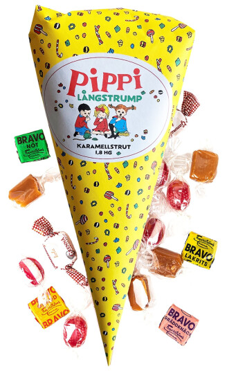 ERT Godis Singel Pippi Långstrump (Langstrømpe) Godteribeger - 180 g
