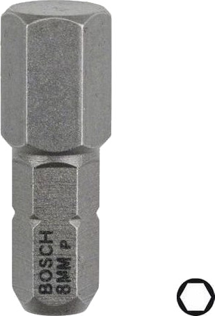 Bosch HEX Bits HEX8 3-pakn. 25mm Maskintilbehør & forbruk