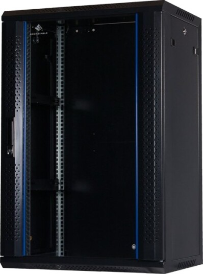 Rockstable Rs19-6418 Veggmonterbar Hylle 18U 60 Kg Nøkkellås Sort