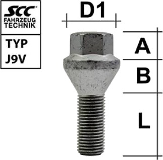 Hjulbolt SCC Fahrzeugtechnik M1415KE30T