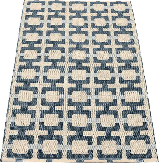 Pappelina Tom teppe Ocean Blue/Cream/Blue Fog 70 x 120 cm