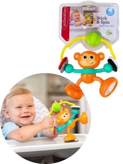 Bkids Infantino Aktivitetsleke Med Apekatt Og Ringer Med Sugekopp