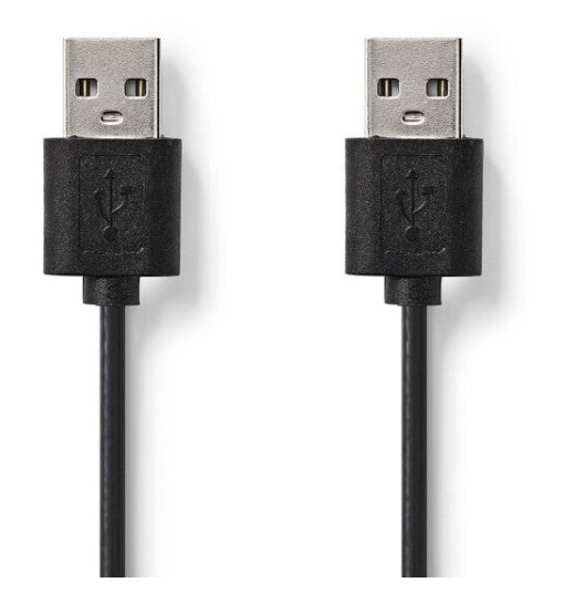 Nedis USB-kabel | USB 2.0 | USB-A Han | USB-A Han | 480 Mbps | Nikkel belagt | 2.00 m | Rund | PVC | Sort | Label Nedis USB-kabel | USB 2.0 | USB-A Han | USB-A Han | 480 Mbps | Nikkel belagt | 2.00 m | Rund | PVC | Sort | Label