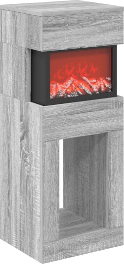 vidaXL Elektrisk peis Grå Sonoma 35 x 30 x 86 cm Konstruert tre