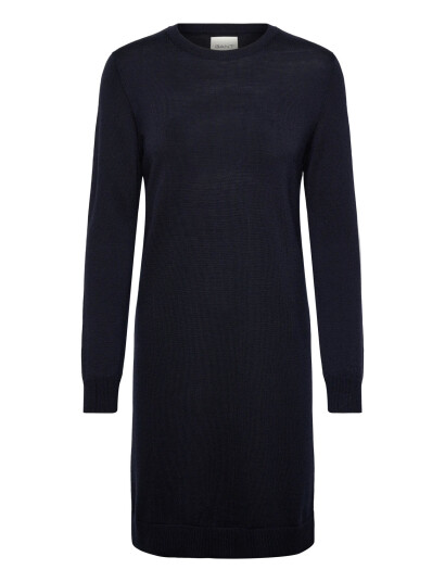 GANT Fine Merino Knitted Dress - Navy - S