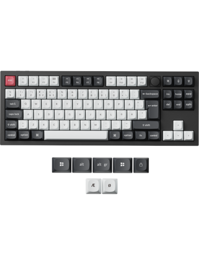 Keychron Q3 HE Mekanisk Gamingtastatur med Gateron 2.0 Magnetiske brytere Kullsvart Uten numpad