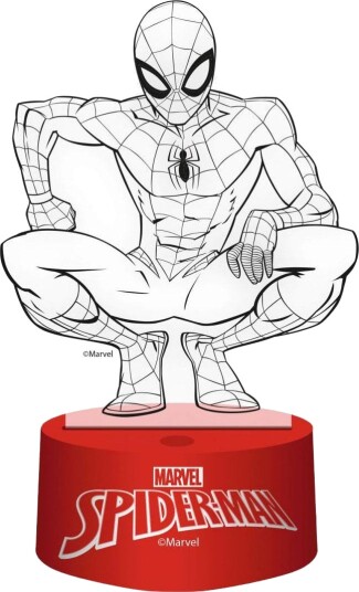 Marvel Spider Man 3D Bordlampe med Fjernkontroll 16 farger Marvel Spider Man 3D Bordlampe med Fjernkontroll 16 farger