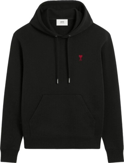 AMI Heart Logo Hoodie Black