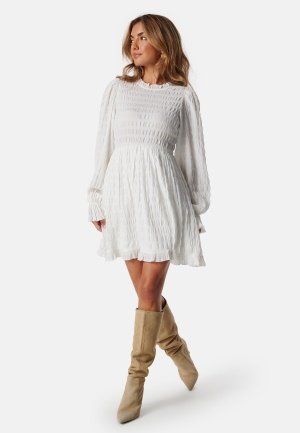 BUBBLEROOM Frill Structured Dress White S BUBBLEROOM Frill Structured Dress White S