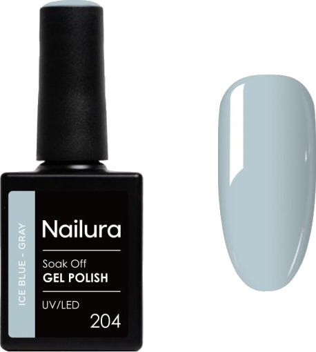 Nailura Gelpolish 204 – Isblågrå – 10 ml
