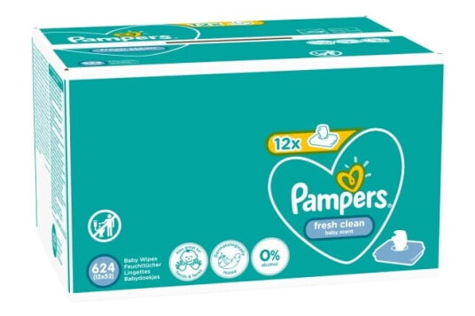 Pampers Fresh Clean Vådservietter til baby Dermatologisk testetAllergivenlig Neutral pH