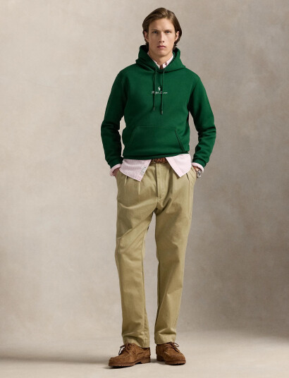 Polo Ralph Lauren Logo Double-Knit Hoodie - Green - S