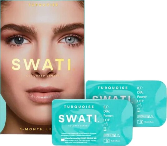 Swati Coloured Lenses Turquoise 1 Month 1 par Kosmetiske Linser