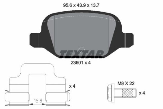 Bremseklosser TEXTAR 2360102 Bremseklosser TEXTAR 2360102