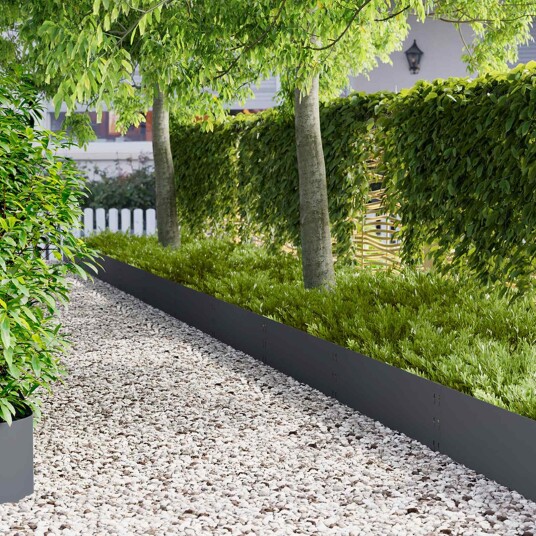 vidaXL Gjerdekant 10 stk. 100 x 30 cm Stål Antrasitt