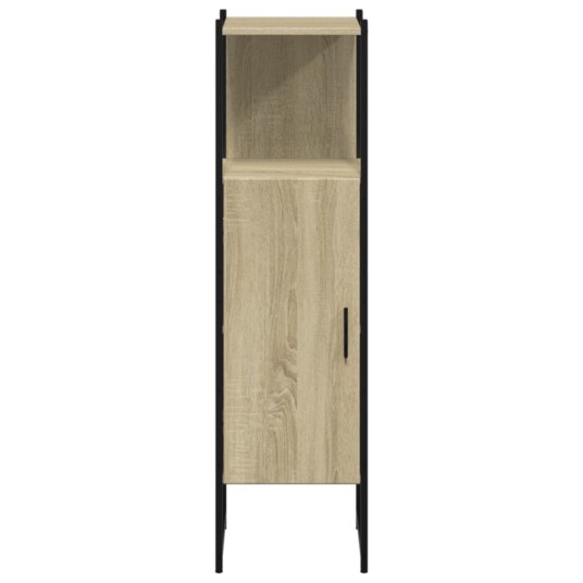 Baderomsskap sonoma eik 33x33x120,5 cm konstruert tre
