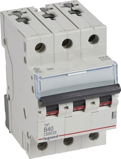 Legrand TX³ MCB automatsikring B40 3P 3M 6/6kA