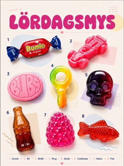 Plakat Lördagsmys Godteri