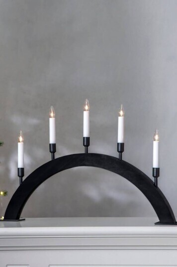 Lysestake Vind høyde 38 cm Black Lysestake Vind høyde 38 cm Black