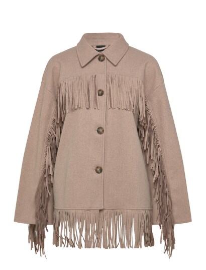 Gina Tricot Fringe Jacket Beige S Gina Tricot Fringe Jacket Beige S