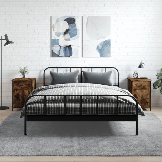 vidaXL Nattbord 2 stk røkt eik 40x42x60 cm konstruert tre