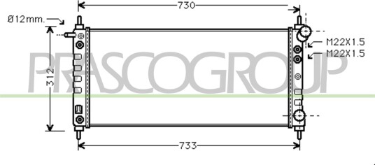 PRASCO OP028R008 Radiator motorkjøling
