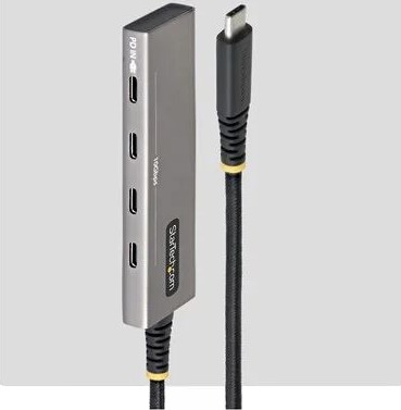 StarTech.com Startech hub 4 port 10 Gbps 100 W PD charging overcurrent protection PCR aluminium 4 ports USB hub USB 3.2 4 porter Gr