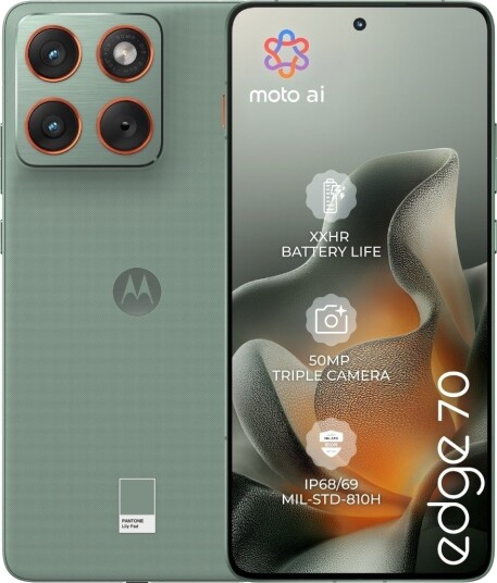 Motorola Edge 70 - 5G Smarttelefon - Dobbelt-Sim - Ram 12 Gb / Internminne 512 Gb - Poled Display - 6.67" - 2712 X 1220 Piksler (120 Hz) - 3X Bakkamera 50 Mp, 50 Mp - Front Camera 50 Mp - Pantone Liljedekke