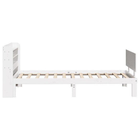 Sengeramme med hodegavl hvit 90x190 cm heltre furu 3306814 Sengeramme med hodegavl hvit 90x190 cm heltre furu 3306814