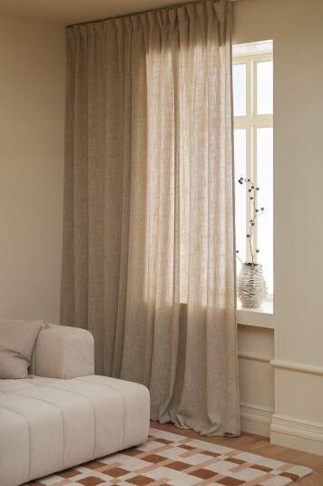 Ellos Home Gardin med multibånd Olinda Wide Ekstra bred 1 pakning Beige