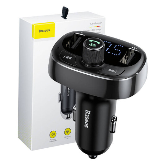 Baseus Transmitter FM T-typed S-09 Bluetooth (black) Baseus Transmitter FM T-typed S-09 Bluetooth (black)