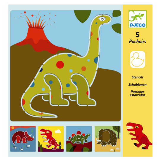 Djeco Tegnesjablonger Dinosaurer 5 stk