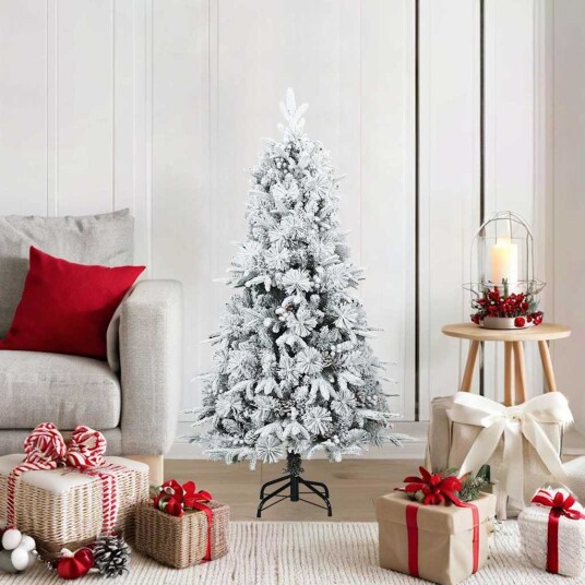  Kunstig sammensatt juletre Grønn og hvit 120 cm PVC PE og stål