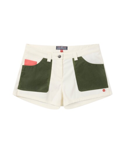 Amundsen Sports 3incher Field Shorts dame Offwhite/ Green XS