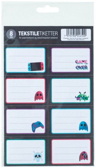 Tekstiletikett 8 pk Gaming
