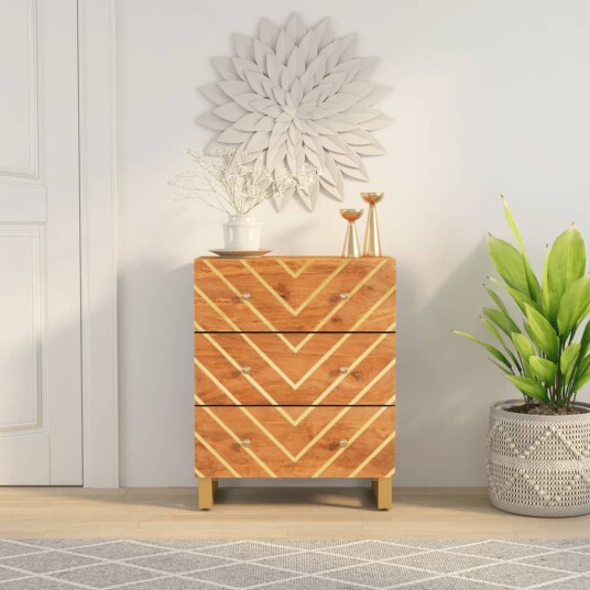 vidaXL TV-benk brun og svart 60x33,5x75 cm heltre mango