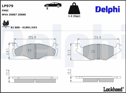 DELPHI LP979 Bremseklosser