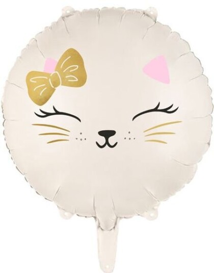 Katt med Sløyfe Folieballong 35 cm