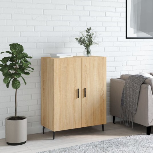 vidaXL Skjenk sonoma eik 69,5x34x90 cm konstruert tre vidaXL Skjenk sonoma eik 69,5x34x90 cm konstruert tre