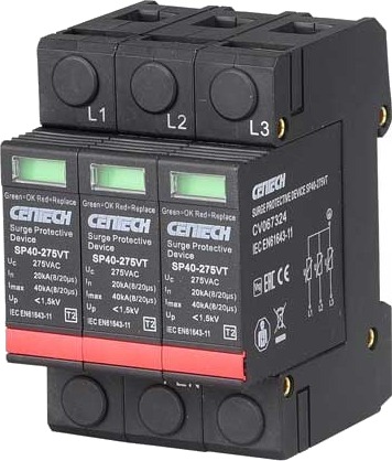 Cenika Overspenningsvern 3-pol Type 2 Pluggbar 385V Cenika Overspenningsvern 3-pol Type 2 Pluggbar 385V