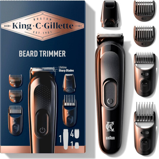 GILLETTE King C. Elektrisk Skjeggtrimmer inkl. 4 Kammer GILLETTE King C. Elektrisk Skjeggtrimmer inkl. 4 Kammer