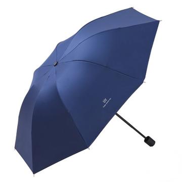 Anti UV kompakt sammenleggbar paraply for sol og regn   marineblå