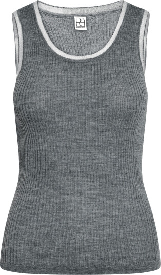 ROUGE EDIT Rounola Knitted Tank Top   Grey   L