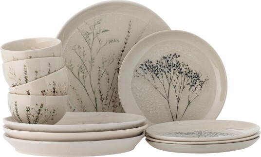 Bloomingville Bea servisesett 12 deler natur Bloomingville Bea servisesett 12 deler natur