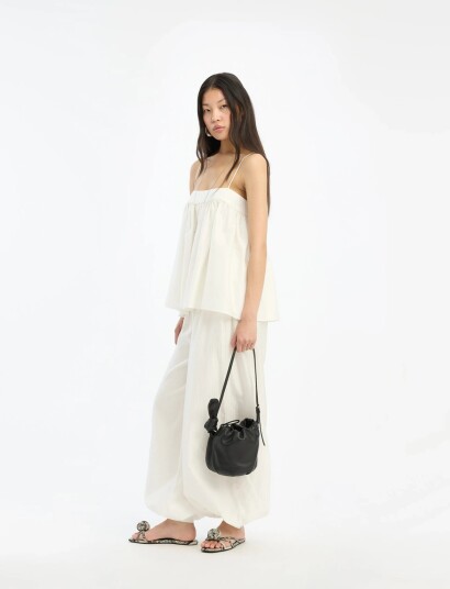 ROTATE Birger Christensen Striped Slip Top White 42 ROTATE Birger Christensen Striped Slip Top White 42