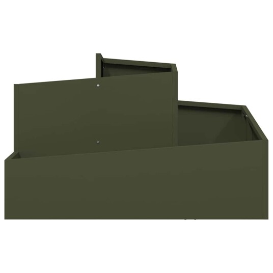 Plantepotte Oliven Grønn 80x80x50 cm Kaldvalset Stål