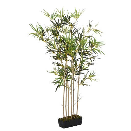 Kunstig bambustre 552 blader 120 cm grønn