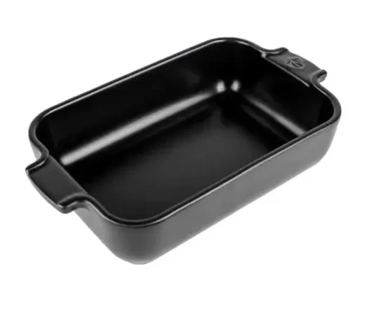 Peugeot Appolia Rektangulær Keramisk Ovnsform i Satin Svart 22 cm
